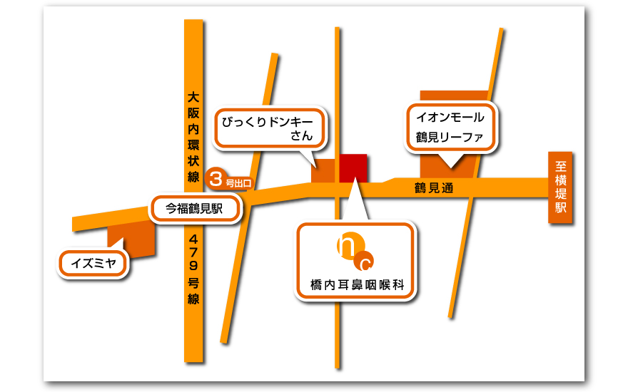 橋内耳鼻咽喉科の地図